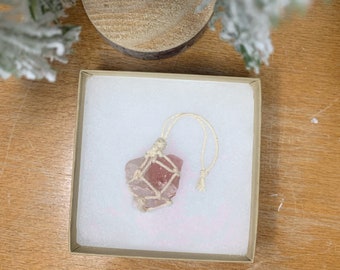 Macrame crystal boho ornament