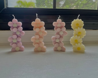 Bubble Flower Candle Custom Color | Soy Wax Handpoured