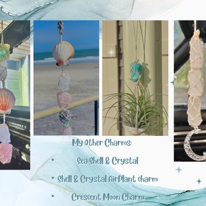 Custom crystal macrame car charm REAL genuine crystal tassel hanger accessory, HANDMADE rear view mirror decor bohemian gift image 4