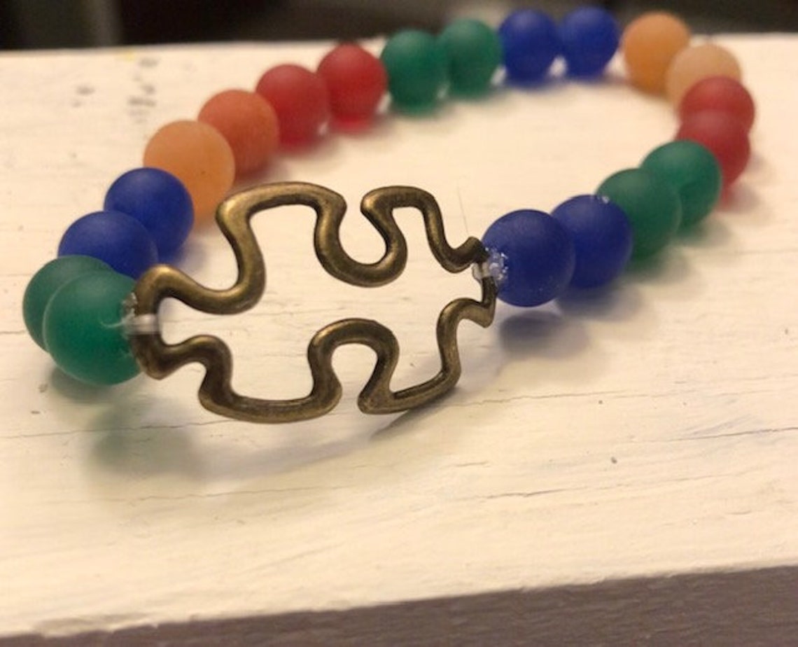 Autism Awareness Matte Beaded Bracelet Etsy