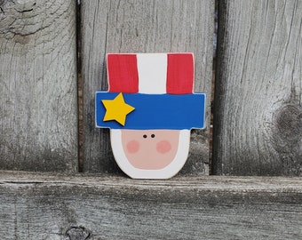Uncle Sam, 4th of July Decor, Fourth of July, Patriotic Shelf Sitter, Tiered Tray decor, America Decor, Summer Decor, Patriotic Decor