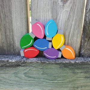 Wooden Christmas Lights, Itty Bitty Christmas Lights, Mini Colorful Lights, Tiered Tray Christmas Decor, Wood Christmas Decorations,