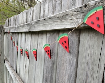 Watermelon Garland, Summer Party Decor, 5-6ft