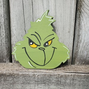 Grinch Christmas, wood Grinch, Grinch decor, Merry Grinchmas decor, Tiered tray decor, Christmas Tiered tray, Grinch shelf sitter