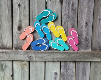 Flip Flops, Wood Flip Flops, Flip Flop Pair, Spring Decor, Summer Decor, Tiered Tray Decor, Beach Flip Flops, Tiered Tray Decor, Rustic