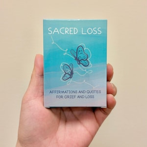 Cartes d'affirmation du deuil avec quartz rose | 52 citations sur la guérison Affirmations pour la perte, le deuil et la guérison | Cadeau de sympathie pour le deuil