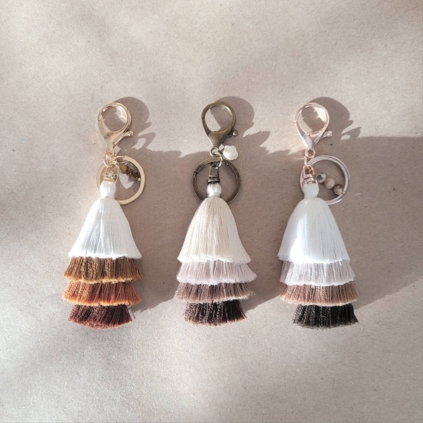 Tiered Tassel Keychain, tiered, ombre, tassel keychain, purse, bag, backpack, charm, accessory, gift, teacher, teens, friends, small gift,