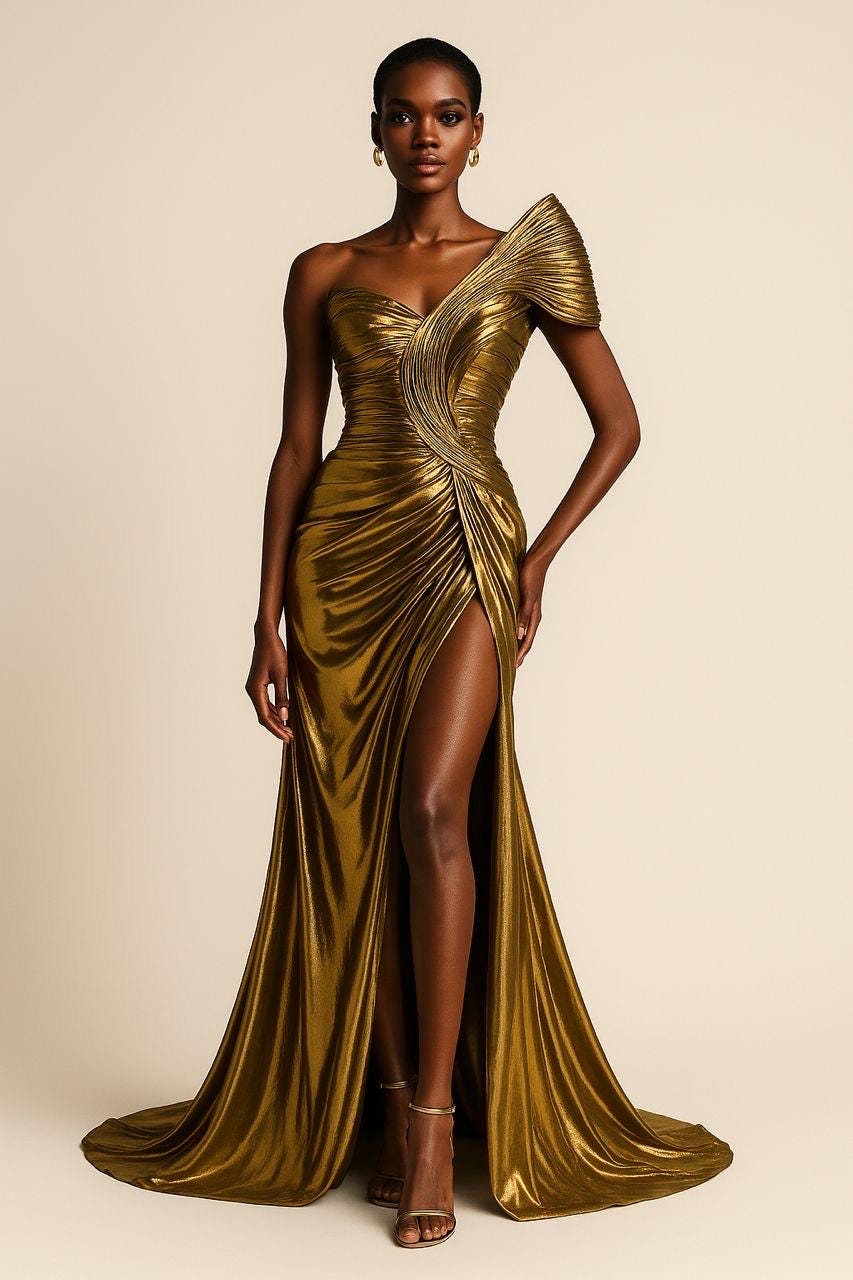 plain gold dress Off the Shoulder Gold A-Line Metallic Pleated Long Formal Gown Golden / 14