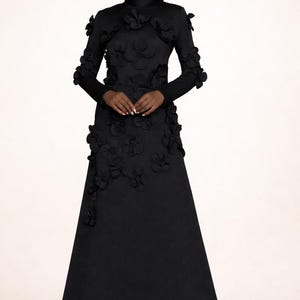 black formal dresses modest Modest Black Evening Dress| Evening Dresses XL / Black / Satin