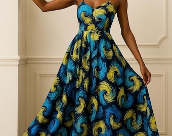 ZAHRA  Ankara Wide Leg Jumpsuit