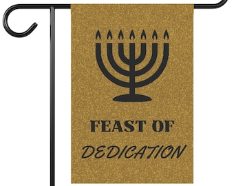 Feast of Dedication Garden Banner | Yard Sign | Hebrew Home Decor | Hanukkah Decorations | Menorah