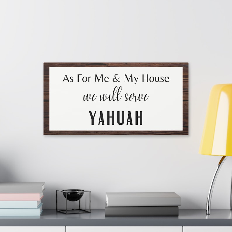 En cuanto a mí y mi casa, serviremos a Yahuah Josué 24:15 Lienzo de poliéster / Arte de pared inspirador / Escritura / Vida hebrea imagen 8