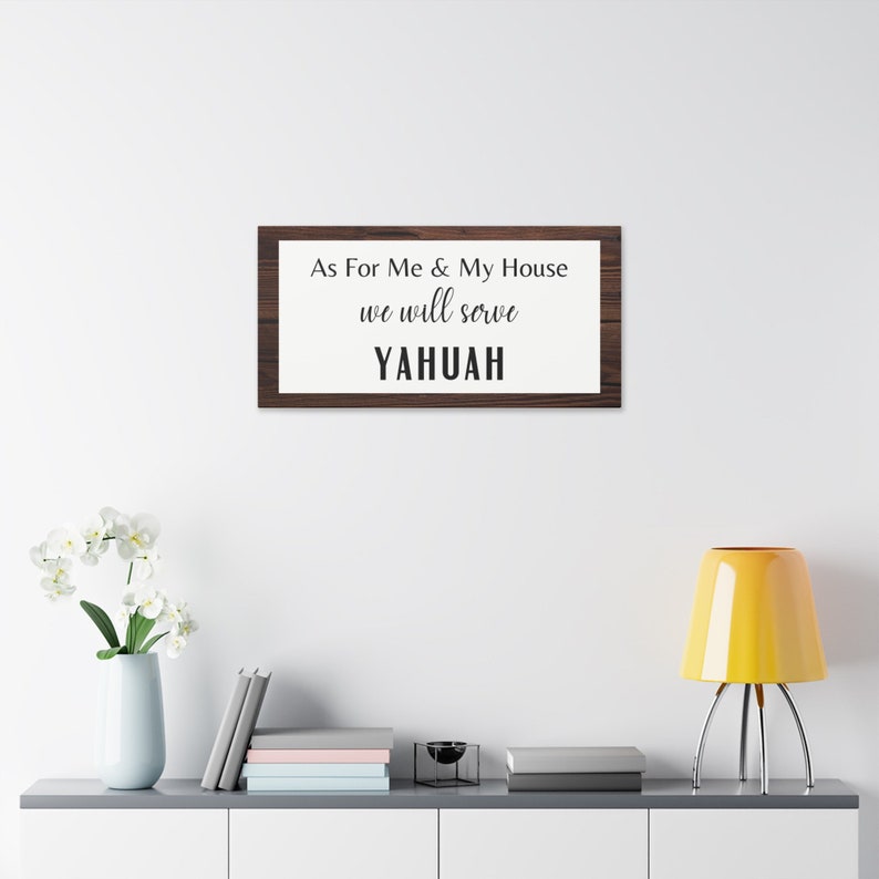 En cuanto a mí y mi casa, serviremos a Yahuah Josué 24:15 Lienzo de poliéster / Arte de pared inspirador / Escritura / Vida hebrea imagen 5