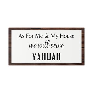 En cuanto a mí y mi casa, serviremos a Yahuah Josué 24:15 Lienzo de poliéster / Arte de pared inspirador / Escritura / Vida hebrea imagen 2