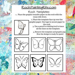 Butterfly stencil for rock painting, Rock painting ideas, Rock Painting Templates