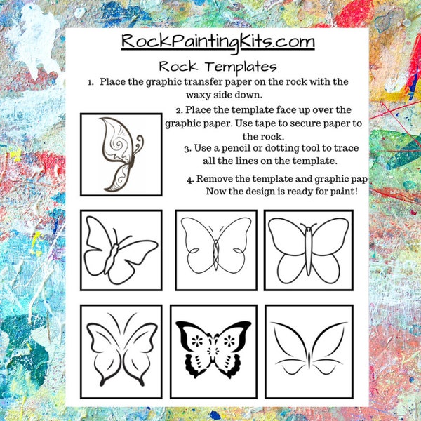 Butterfly stencil for rock painting, Rock painting ideas, Rock Painting Templates