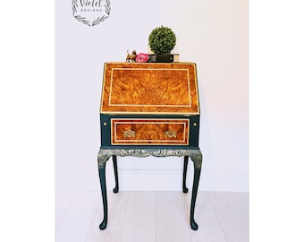 Refurbished 1930s Burr Walnut Bureau Secretaries desk dresser PLEASE READ DESCRIPTION