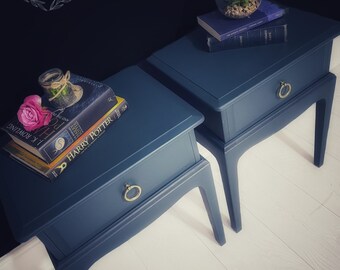 Refurbished Stag Minstrel pair bedsides nightstands drawers storage PLEASE READ DESCRIPTION