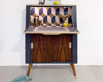 Refurbished Retro MCM Hubbinet drinks cocktail cabinet Bar READ DESCRIPTION