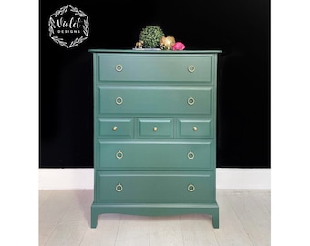 Refurbished Stag Minstrel Tallboy Dresser Drawers Sideboard READ DESCRIPTION