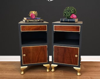 Art Deco bedside tables nightstand PLEASE READ DESCRIPTION