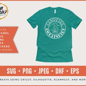 Lägereldströja SVG – Campingcitat-klippfil för Cricut, brasskjortadesign, S'mores SVG, höststugadekor, Glowforge-fil bild 3