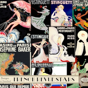 GORGEOUS FRENCH Poster, Paris Nightclub Art, Josephine Baker Art, Jazz Babies, Casino De Paris, Afro-Américain, Chanteur Danseur, Célébrité