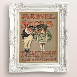 QUIRKY Victorian Ad, Vintage Shoe Print, Victorian Fashion, Vintage Poster, Antique Illustration, Gothic Advertisement, 1900&#39;s Ad,