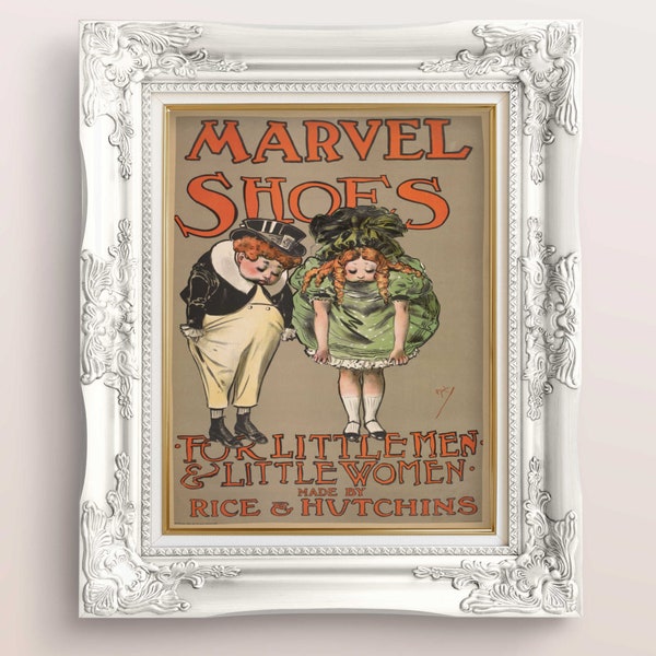 QUIRKY Victorian Ad, Vintage Shoe Print, Victorian Fashion, Vintage Poster, Antique Illustration, Gothic Advertisement, 1900's Ad,