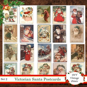 VICTORIAN SANTA, Christmas Scrapbook, Santa Ephemera, Christmas Ephemera, Holiday Art, Greeting Cards, Decoupage Art, Junk Journal Art