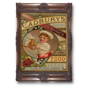 Schokolade bedruckbar, Cadbury Ad Druck, Vintage-Werbung, kleine junge Kunst, Art-Deco-Stil, niedliche Kind Druck, Süßigkeiten Ephemera, Kakao-Kunst