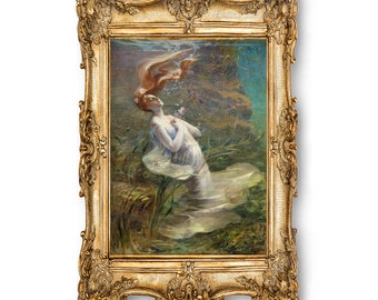 Ophelia Art Print: Shakespeare Hamlet, Vintage Oil Painting (Digital Download)