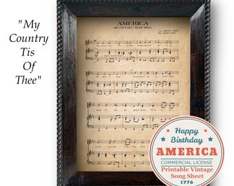 Vintage ""America"" Notenbild: Bunch (Digitaler Download)"