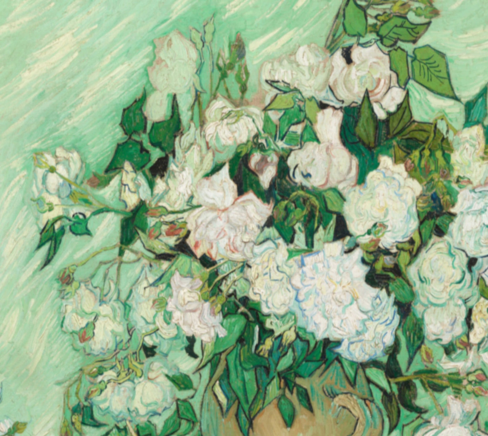 Van gogh flowers floral painting vintage white roses Etsy
