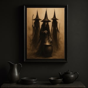 Halloween Wall Art Witchy Decor Printable Vintage Witch Halloween Rustic Halloween Decor Vintage Halloween Painting Vintage Witch Wall Art