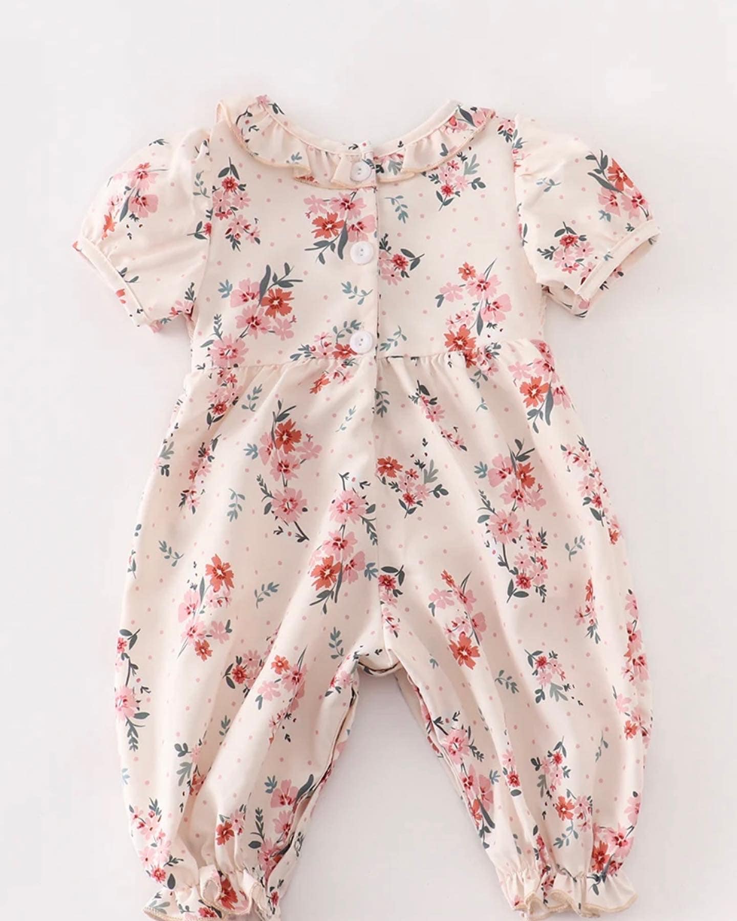 Kimberly Floral Stripe Smocked Romper