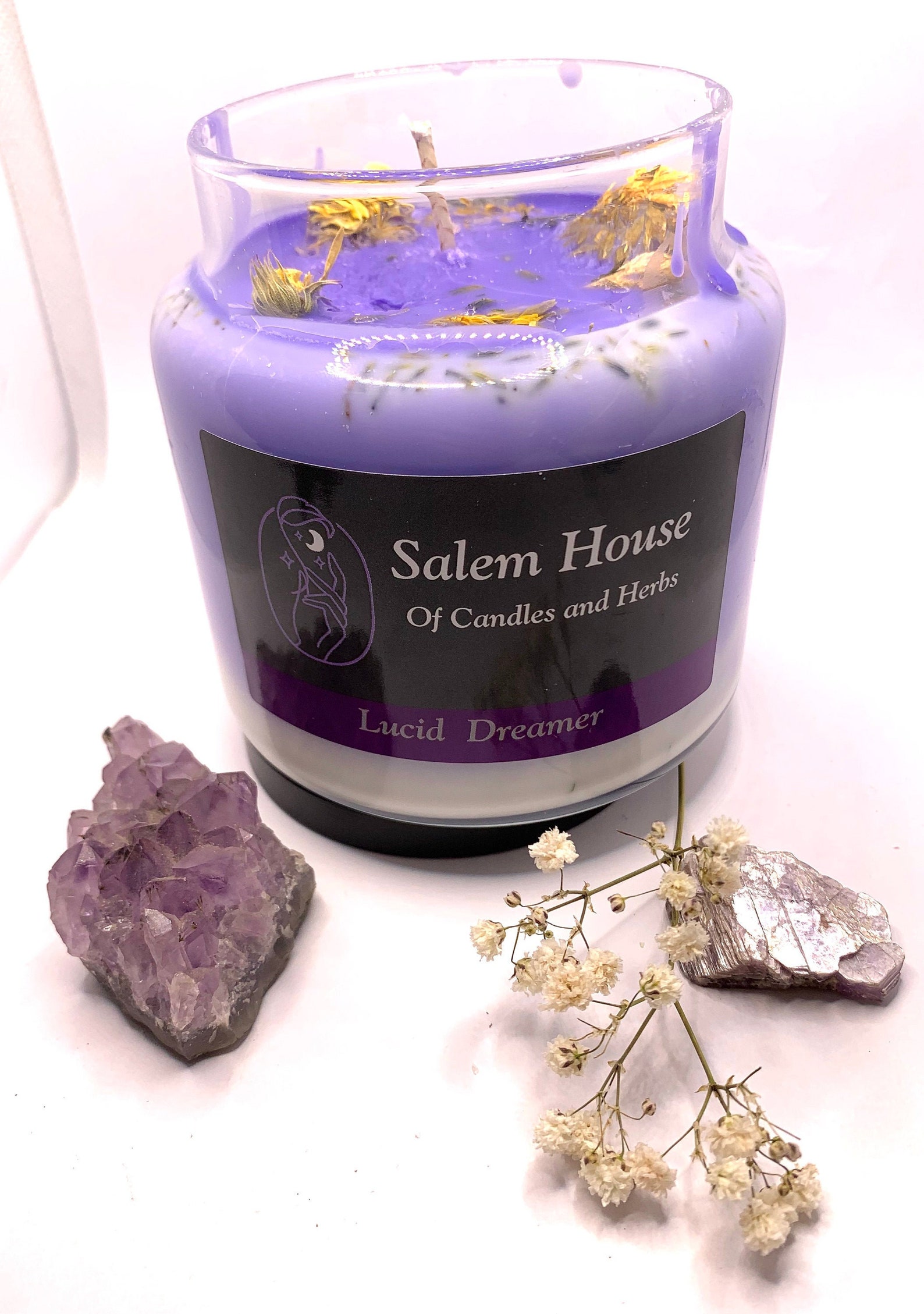 Lucid Dreamer Candle Lucid Dream Scented Jar Candle With Herbs Etsy