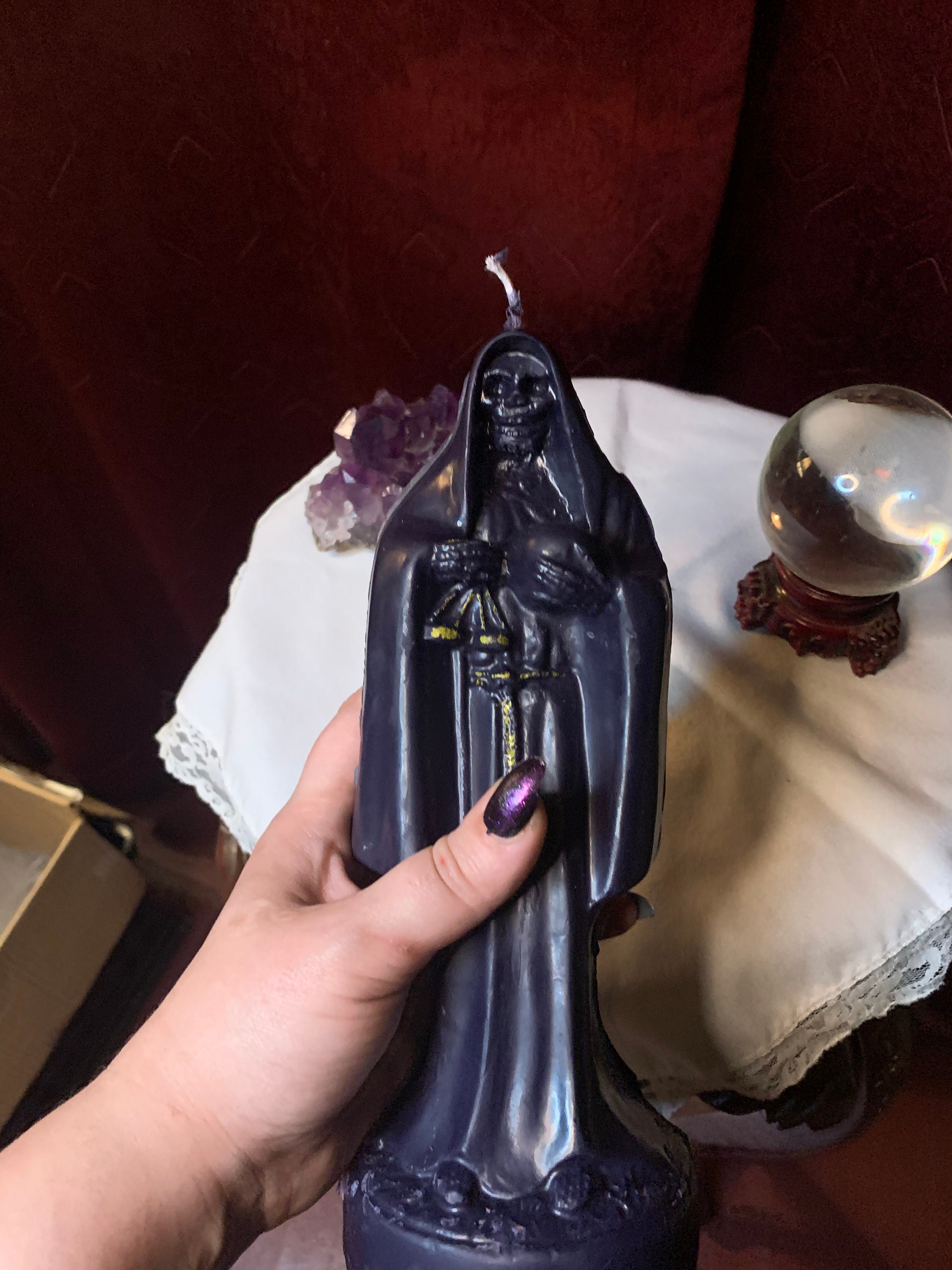 Large Santa Muerte Candle Ritual Candle Spell Candle Etsy