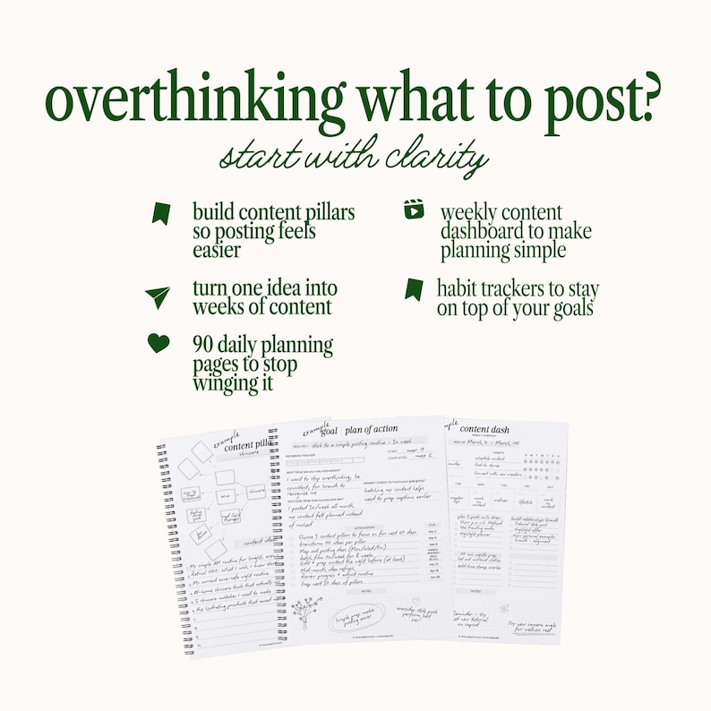 Social Media and Blogging Content Planner for Creators, Social Media Managers, Businesses - Undated Spiral Bound Physical Planner image 2