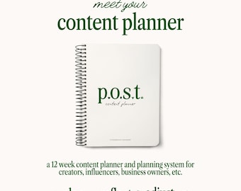 Social Media and Blogging Content Planner for Creators, Social Media Managers, Businesses - Undated Spiral Bound Physical Planner