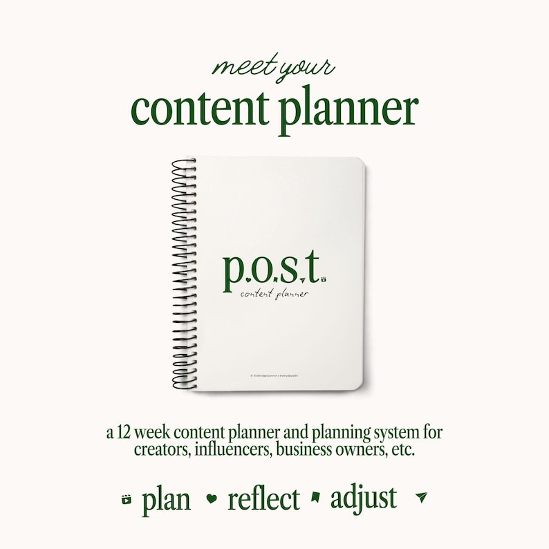Social Media and Blogging Content Planner for Creators, Social Media Managers, Businesses - Undated Spiral Bound Physical Planner image 1