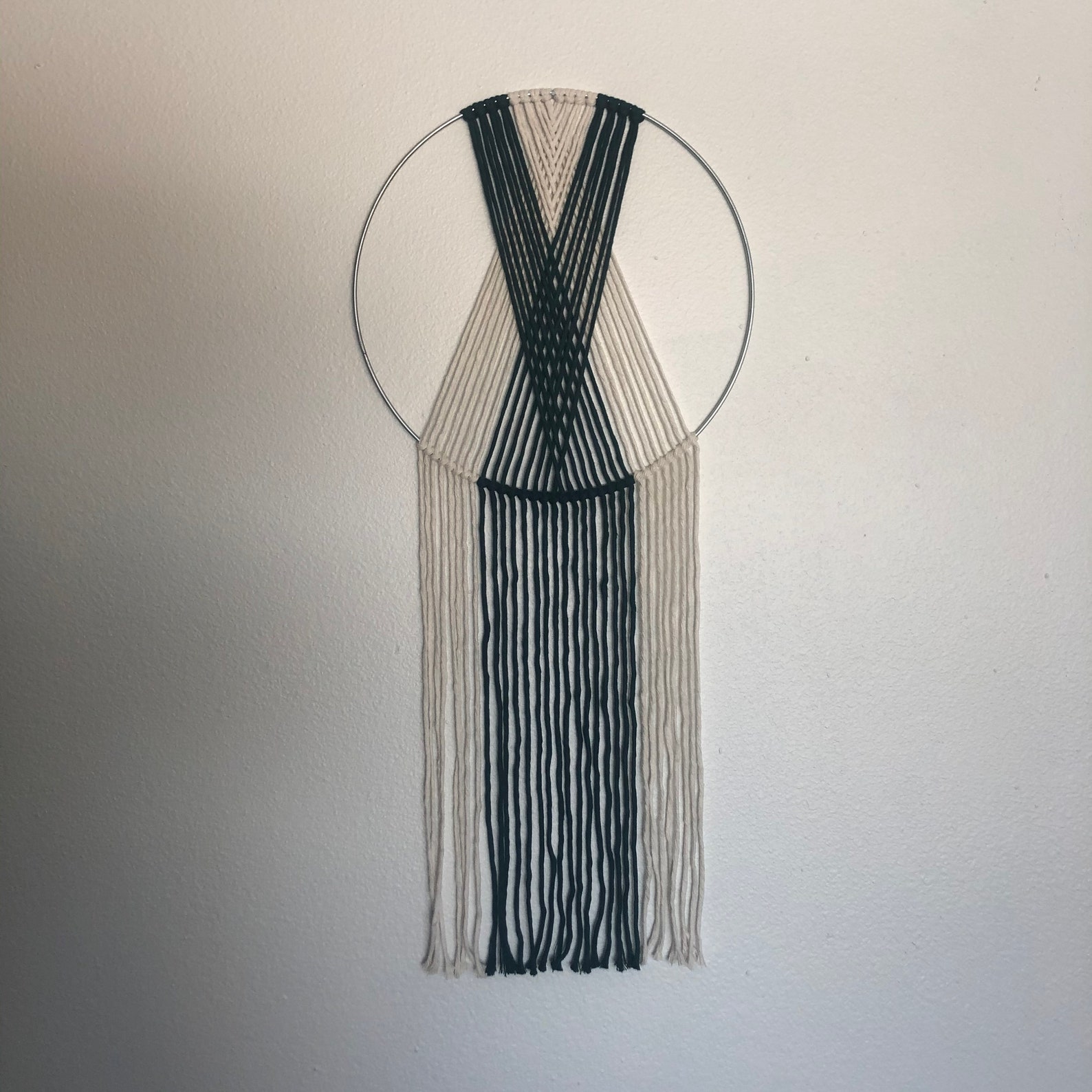 Macrame Wall Hanging, Circle Bohemian Decor, Minimalist Design Etsy