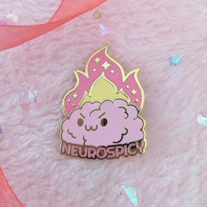 Kawaii Rosa Neurospicy Neurodivergent Emaljnål