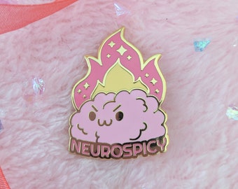 Kawaii Pink Neurospicy Neurodivergent Enamel Pin