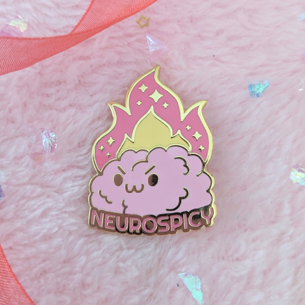 Kawaii Pink Neurospicy Neurodivergent Enamel Pin