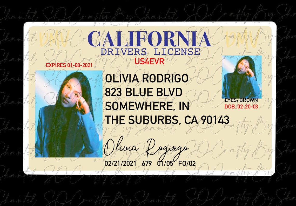 Olivia Rodrigo Drivers License PNG Sublimation Design Etsy