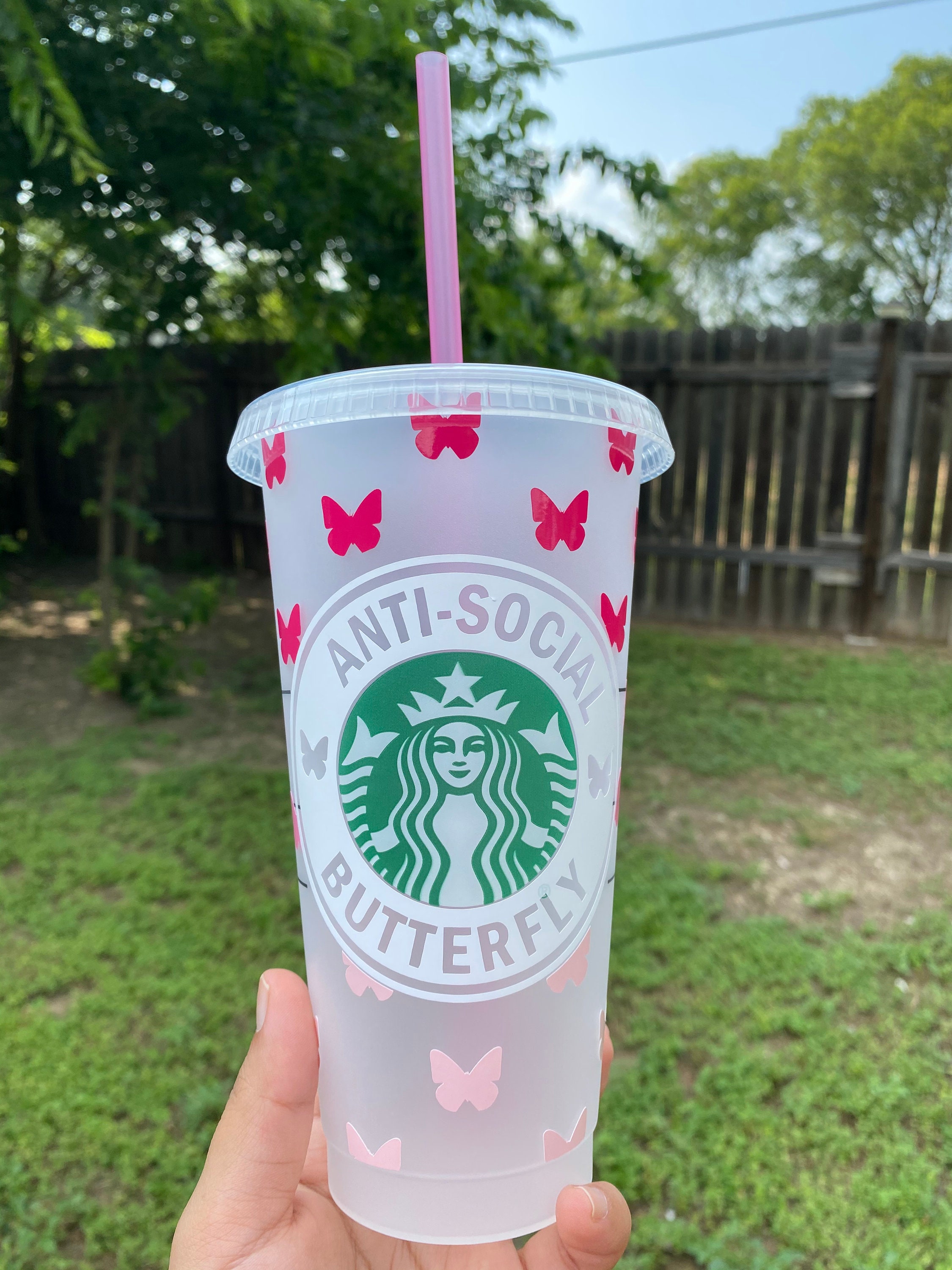Butterfly Starbucks Cup Svg Full Wrap Design, Starbucks Svg, Cricut Cut