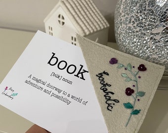 Elegant- vintage  hand embroidered corner bookmarks.