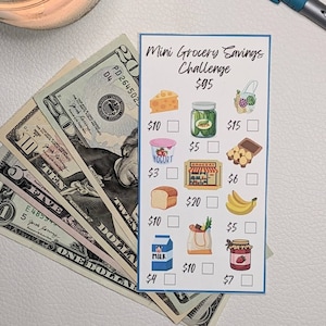 Mini Grocery Savings Challenge | For A6 Envelopes | Cash Envelopes | Monthly Savings