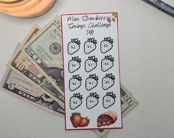 Mini Strawberry Savings Challenge | For A6 Envelopes | Cash Envelopes | Monthly Savings